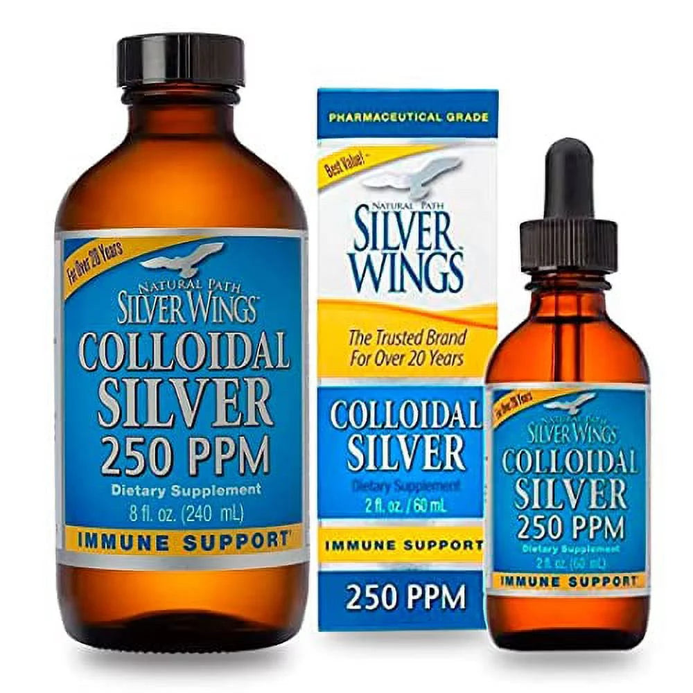 Colloidal Silver Bottle 8Oz 250PPM with Dropper 2Oz C7747
