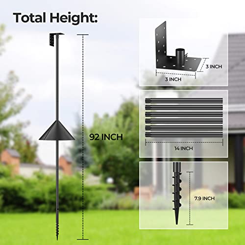 92 Inch Adjustable Heavy Duty Bird Feeder Pole with Squirrel Proof Baffle I8346