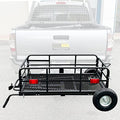 Foldable Cargo Carrier Cart With Quick Detachable Basket Rack With 10 inch Flat Free Tires F70096