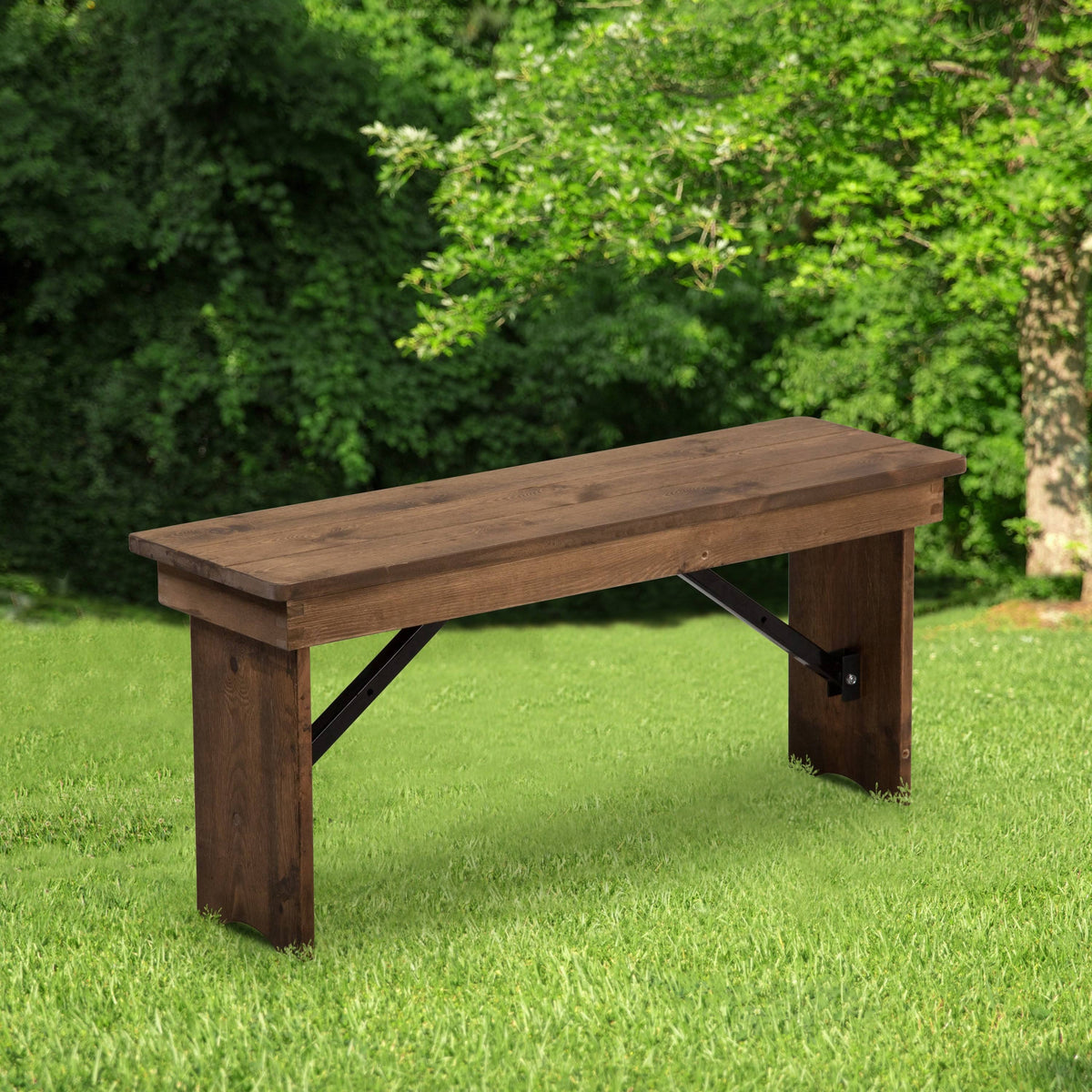 Solid Pine Folding Farm Bench Z521634