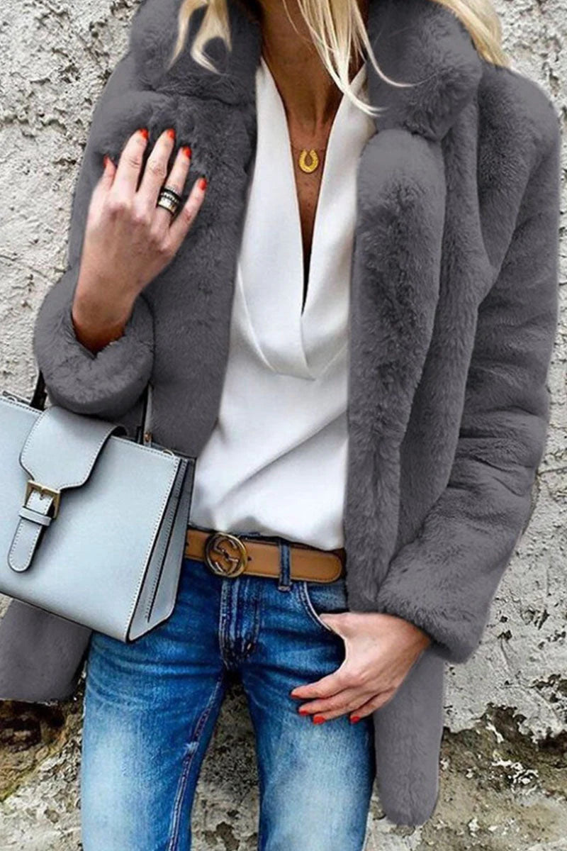 Solid Mandarin Collar Outerwear W110