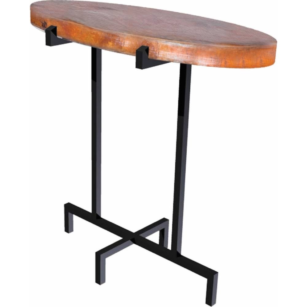 Oval Accent Table with Hammered Copper Top J430524