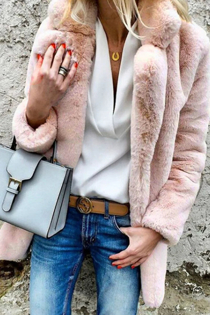 Solid Mandarin Collar Outerwear W110