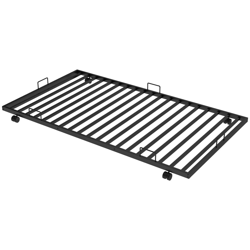 Black Metal Twin over Twin Bunk Bed with Trundle O2756