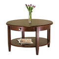Round Wood Coffee Table with Storage Shelf and Drawer Z353620