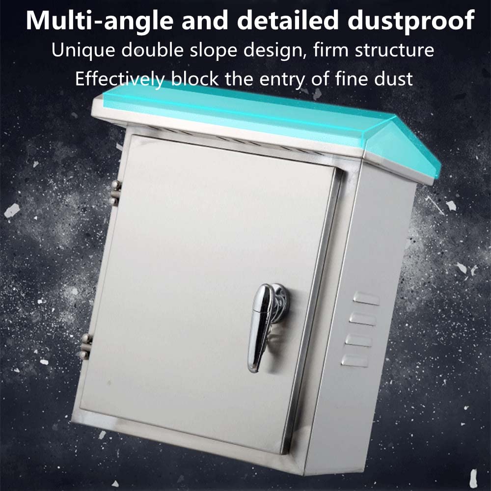 304 Stainless Steel Electrical Enclosure Box 20'' x 16'' x 8'' IP65 Weatherproof with Mounting Plate X905693