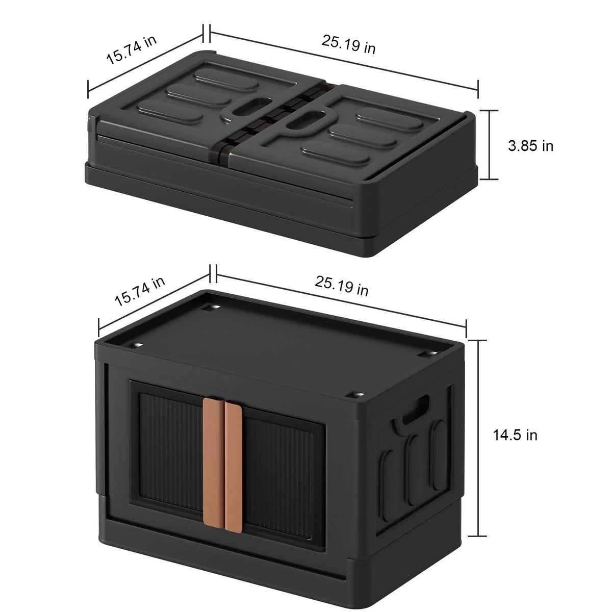 Collapsible Storage Bins with Lids, 19 gal Folding Storage Box, 3 Pack P6215