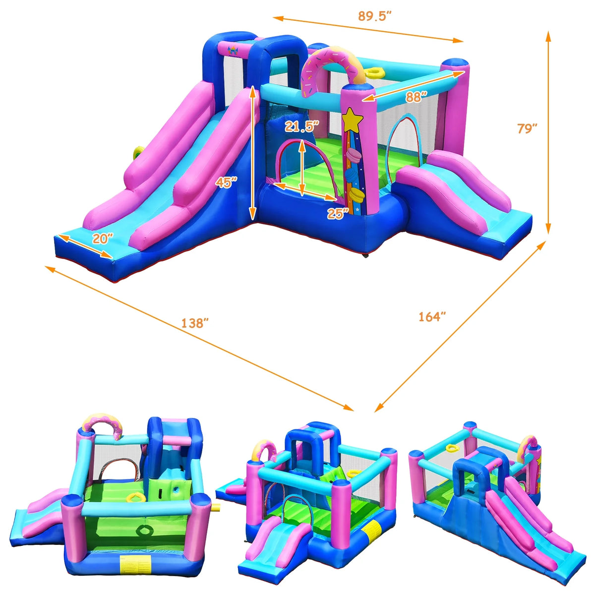 Inflatable Bounce Castle Dual Slides Jumping Bouncer F341790