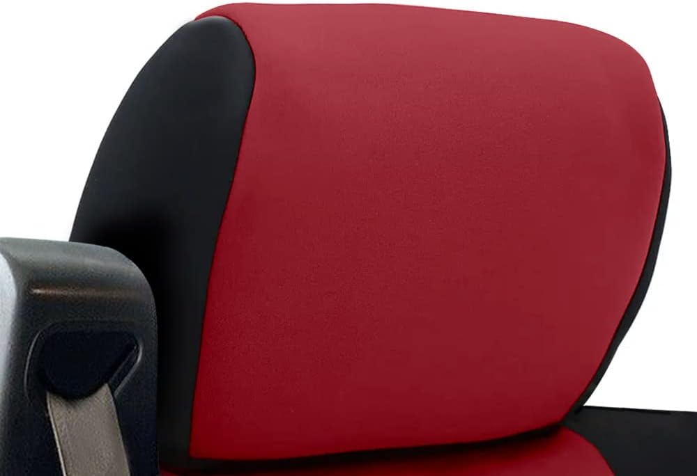 Red Rose & Black Neoprene Front Seat Covers for Ford F150 Pickup Truck K5183