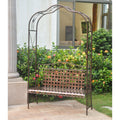 Bronze Iron Patio Arbor Bench E1464