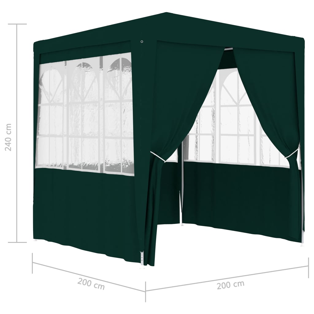 Party Tent with Side Walls 6.6'x6.6' Green L364