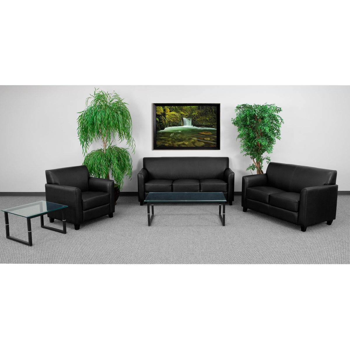 Black Leather Guest Chair W693