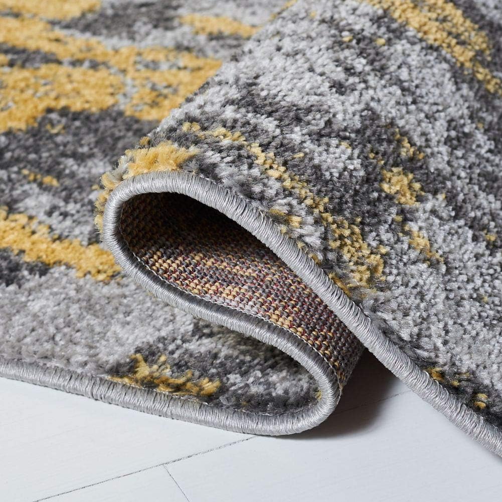 Grey & Yellow Area Rug M3992