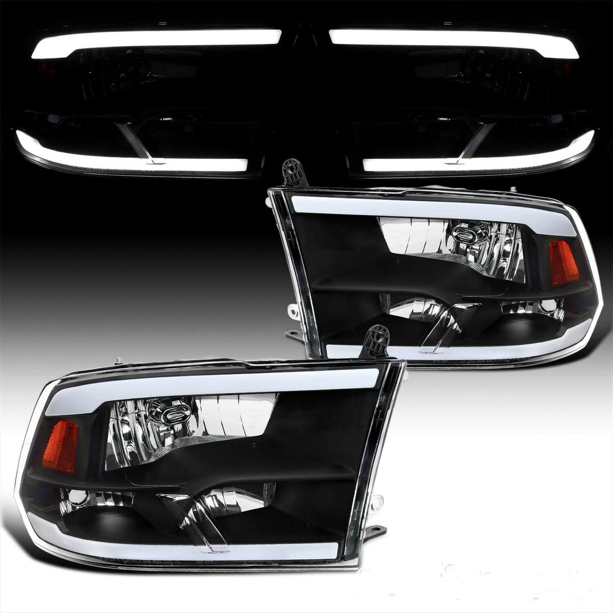 Chrome Housing Headlight Assembly for Dodge Ram Pickup H72895