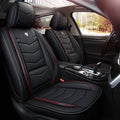 Black with White Trim Full Set Car Seat Cover I4217