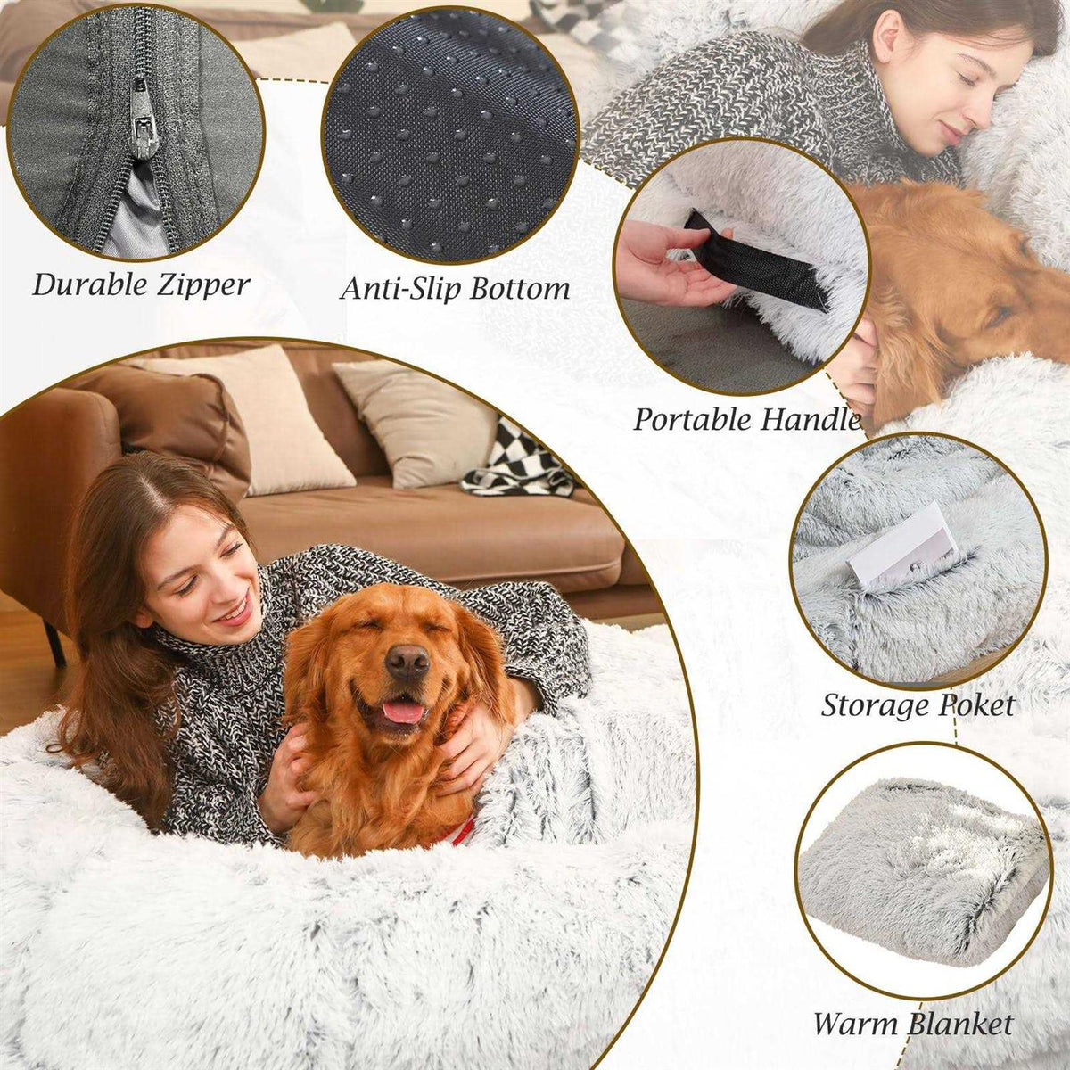 Orthopedic Washable Human Dog Bed Q30598