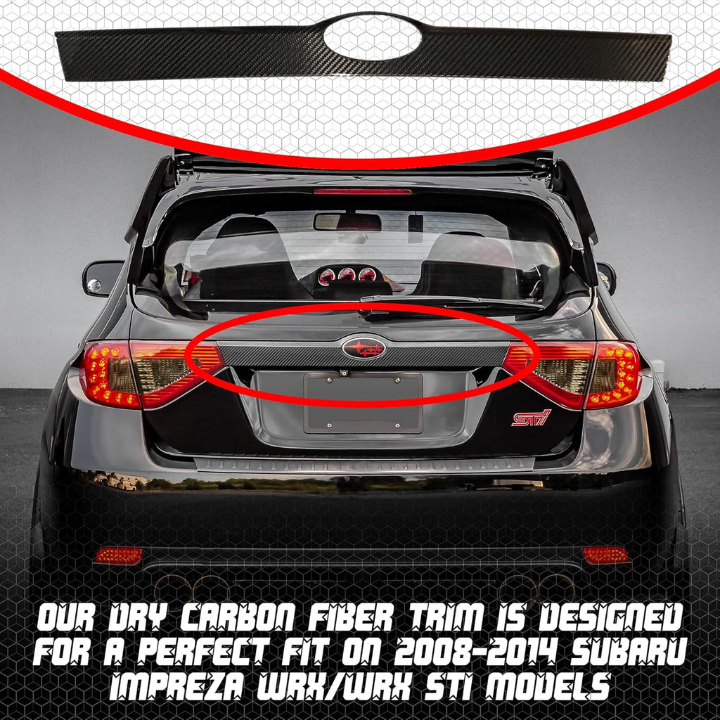 Rear Tailgate Trunk Lid Garnish Trim Dry Carbon Fiber S445