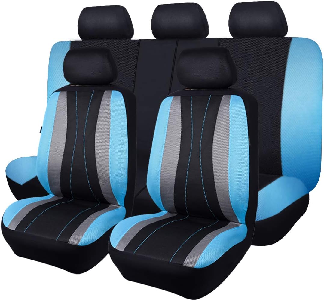 Faux Leather Mesh Car Seat Covers Full Set P436728