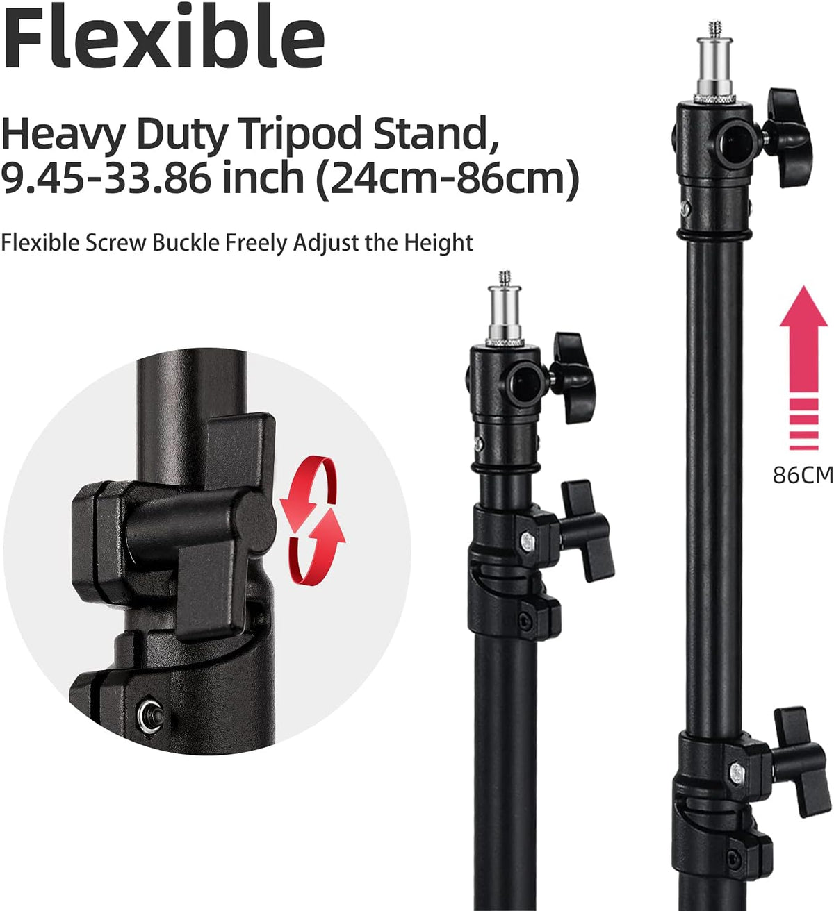 2 Pack Heavy Duty Aluminum Alloy Photography Light Stands Kit J206457