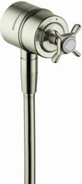 Brushed Nickel Wall Outlet with Cross Handle B5277