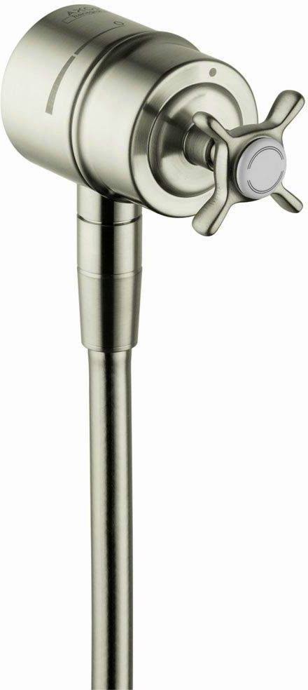 Brushed Nickel Wall Outlet with Cross Handle B5277