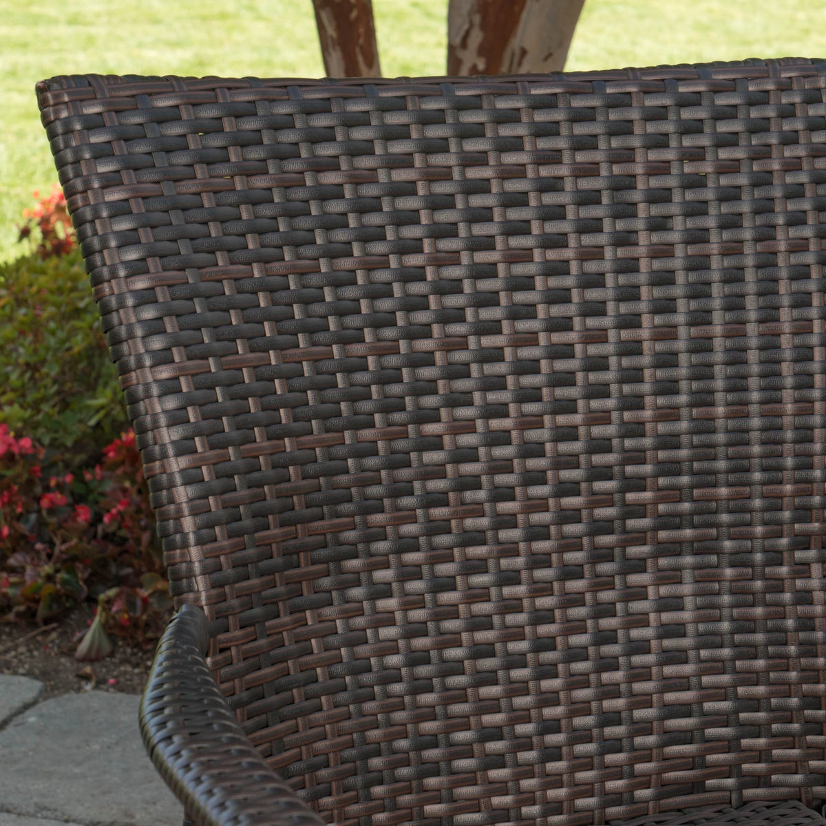 6-Piece Acacia Wood Dining Set with Wicker Stacking Chairs Y662