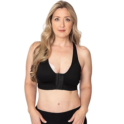 Front Closure Wirefree High Support Pocketed Mastectomy Racerback Sports Bra R68395