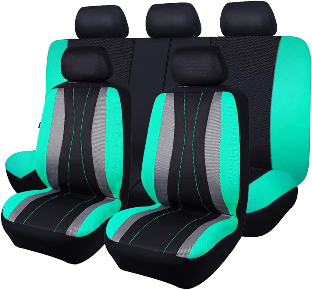 Faux Leather Mesh Car Seat Covers Full Set P436728