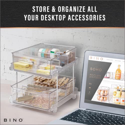 2 Tier Clear Storage Organizer with Dividers E77072
