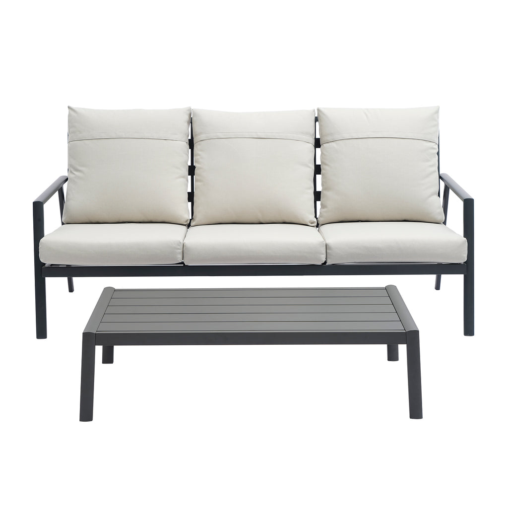 Outdoor Sectional Sofa Set 3 Seater Aluminum A834