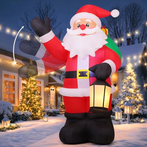 8 FT Inflatable Waving Santa Claus with Built-in LEDs K742336