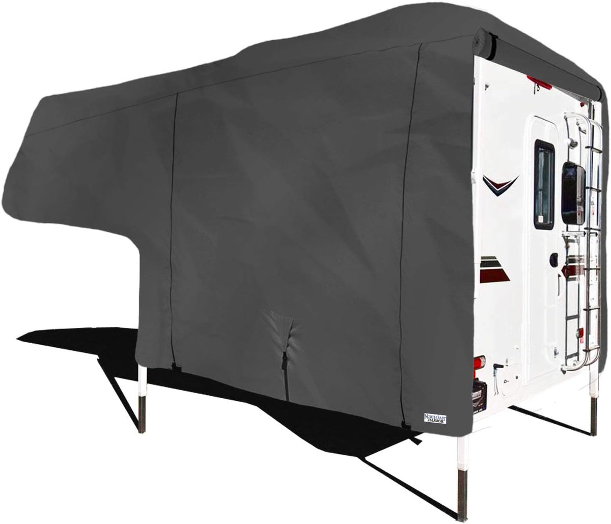 Truck Bed Camper Storage Cover, 300D Polyester, Gray, 96" L x 102" W x 85" H X9790