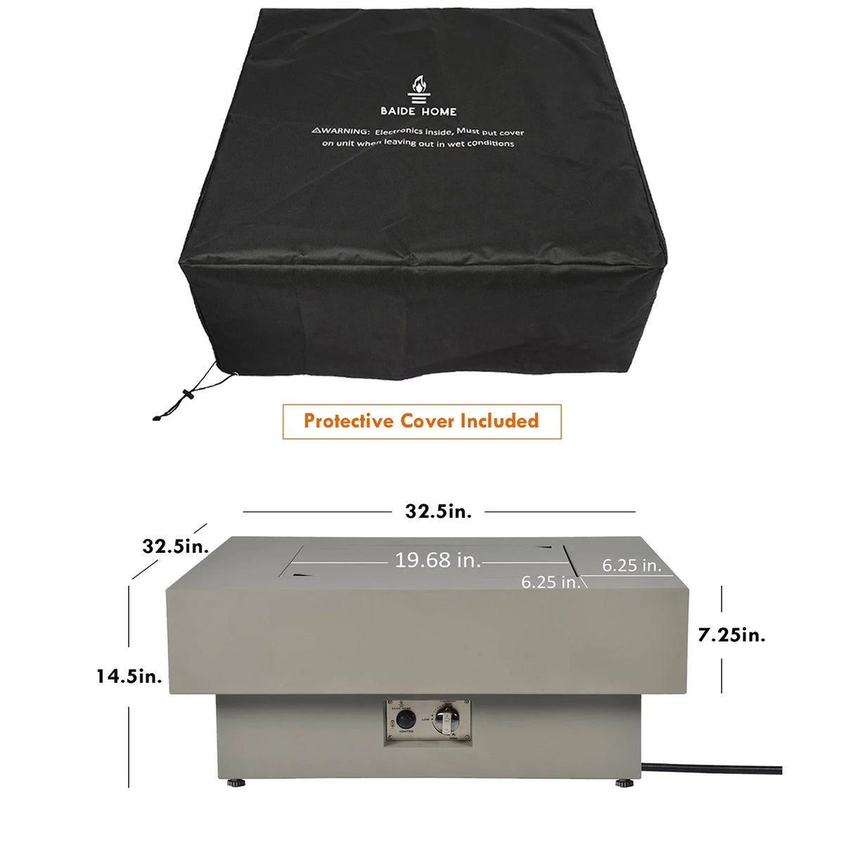 Round 50,000 BTU Gas Fire Pit Table with Lid J496997