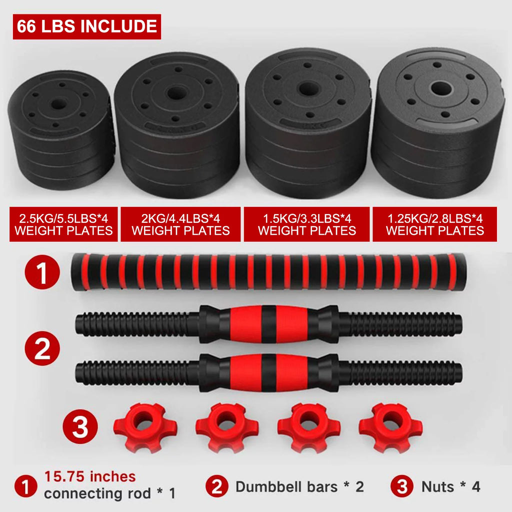 66 LBS Adjustable Dumbbell Set Y90198