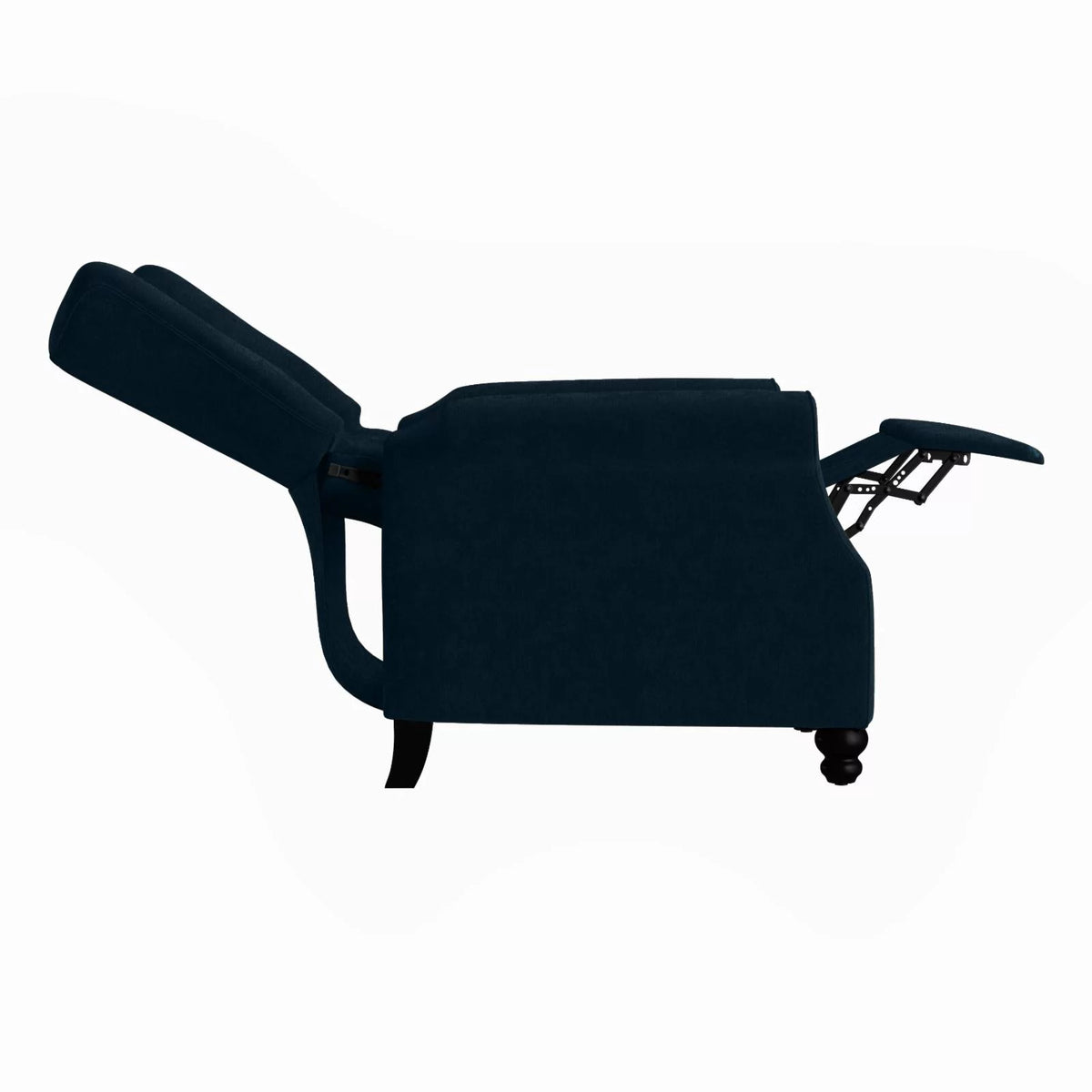 Navy Blue Velvet Push Back Recliner N365
