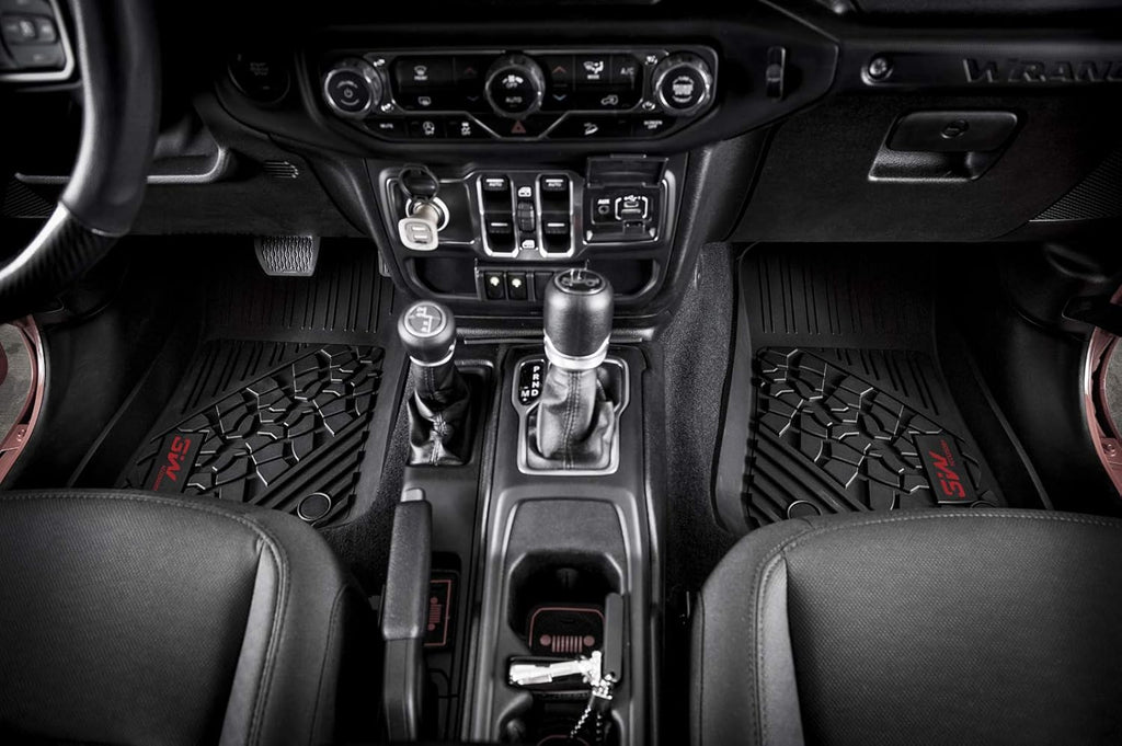 Black TPE Floor Mats for Jeep Wrangler JL 4 Doors Full Set B73607
