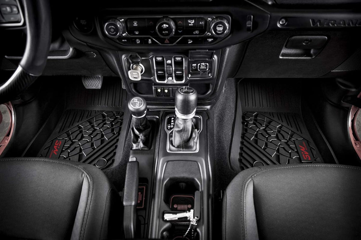 Black TPE Floor Mats for Jeep Wrangler JL 4 Doors Full Set B73607