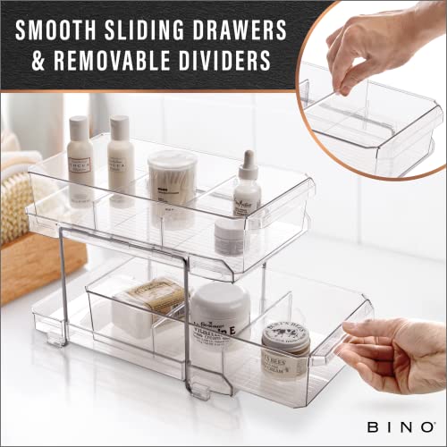 2 Tier Clear Storage Organizer with Dividers E77072