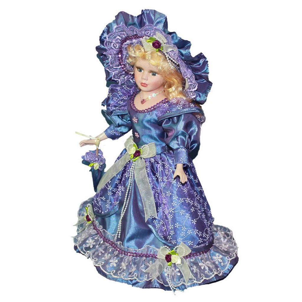 Violet Porcelain Dollhouse Lady with Dress G684361