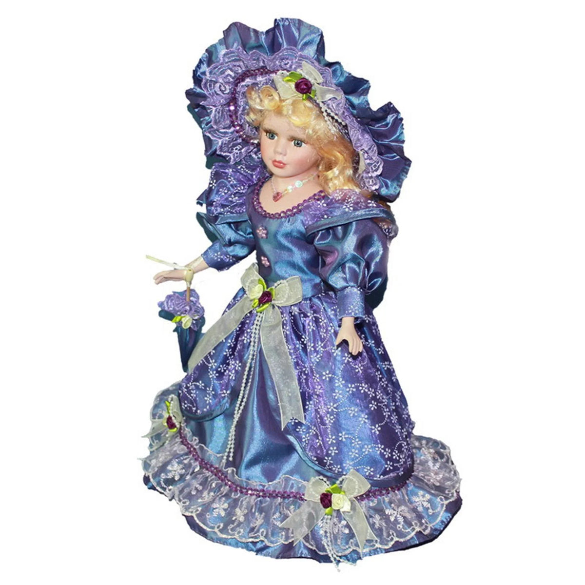 Violet Porcelain Dollhouse Lady with Dress G684361