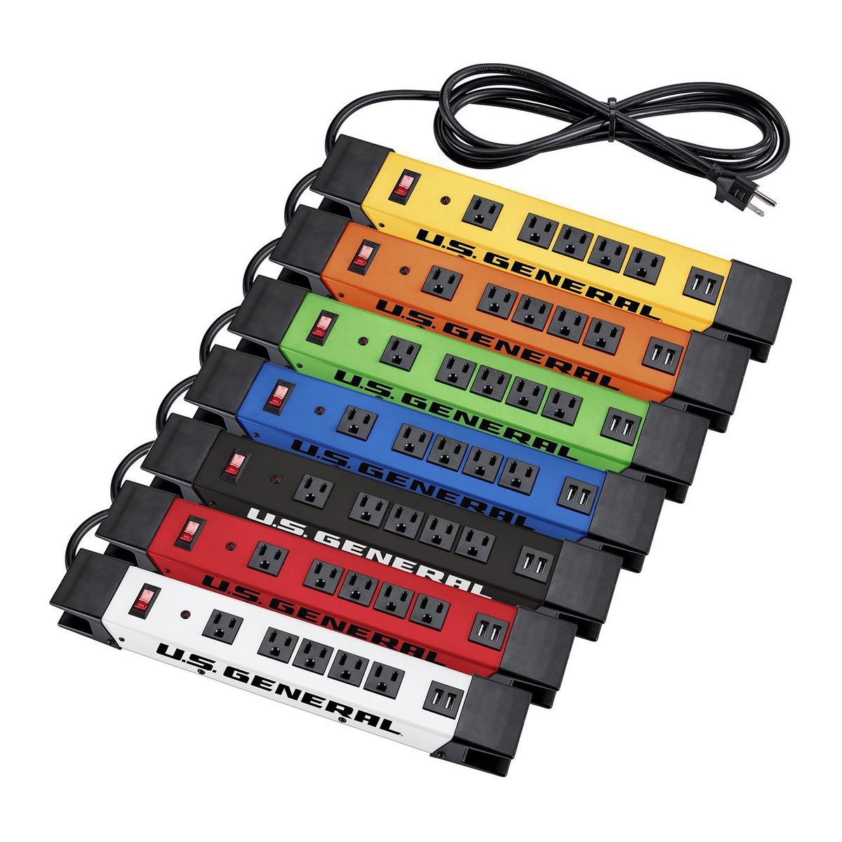 5-Outlet Magnetic Power Strip with 2 USB Ports S835146