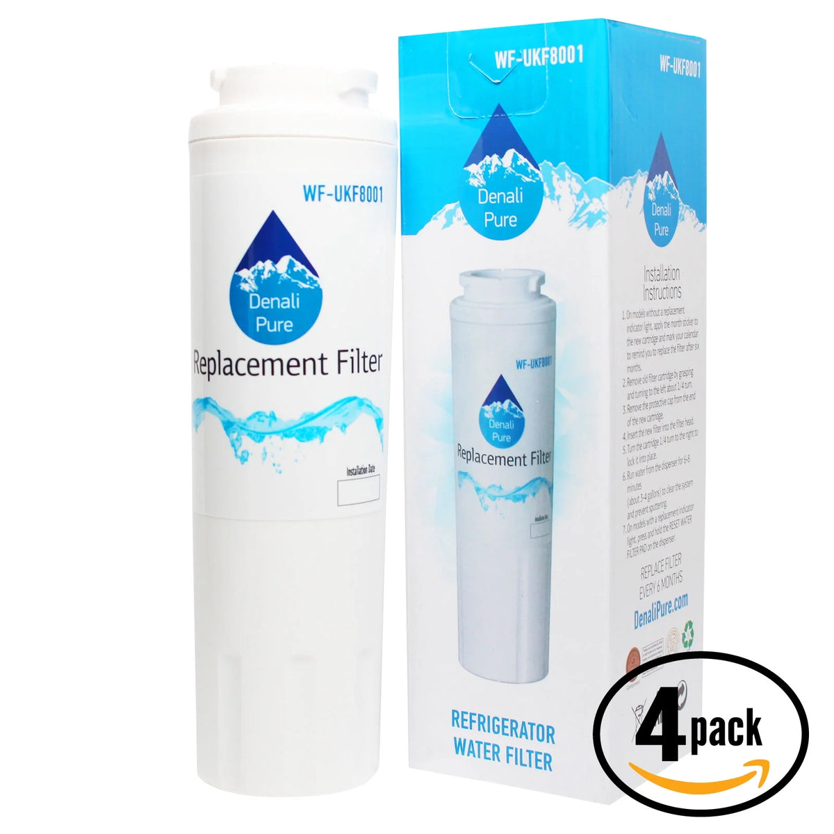 4-Pack Replacement Refrigerator Water Filter Cartridge P308