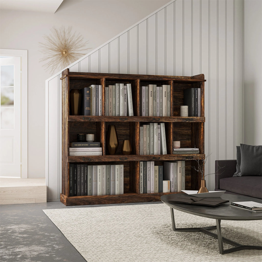 10-shelf Brown Bookcase S838