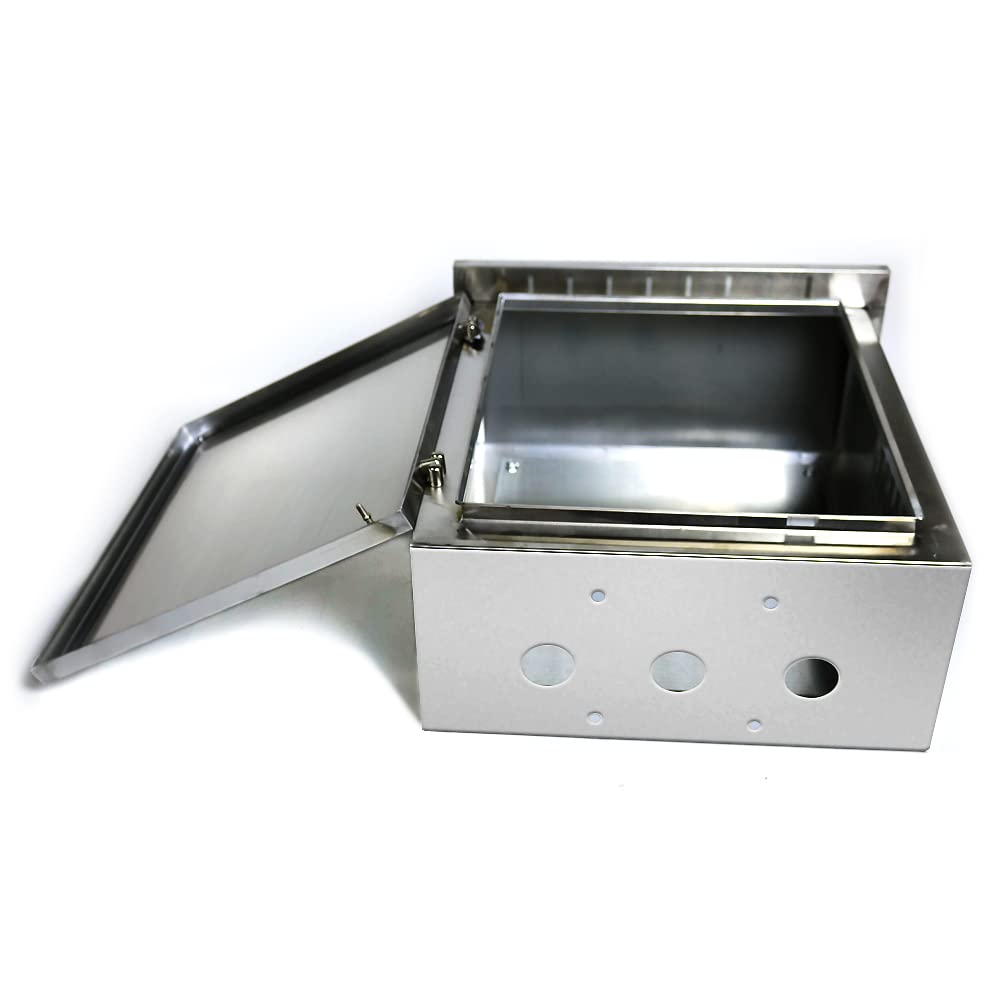 304 Stainless Steel Electrical Enclosure Box 20'' x 16'' x 8'' IP65 Weatherproof with Mounting Plate X905693