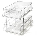 2 Tier Clear Storage Organizer with Dividers E77072