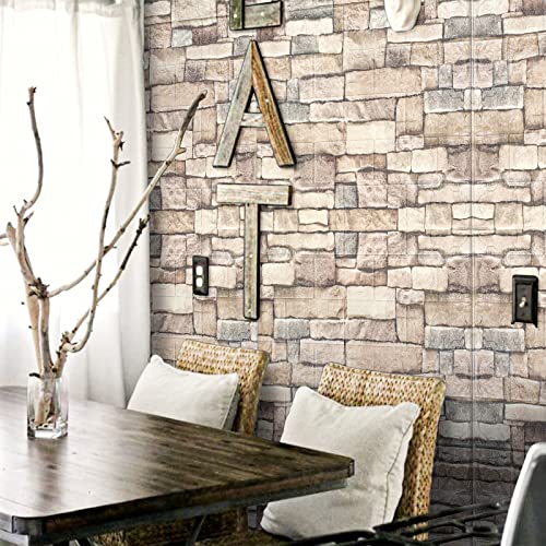 10 Pack Self-Adhesive Faux Stone Wall Panel T4921