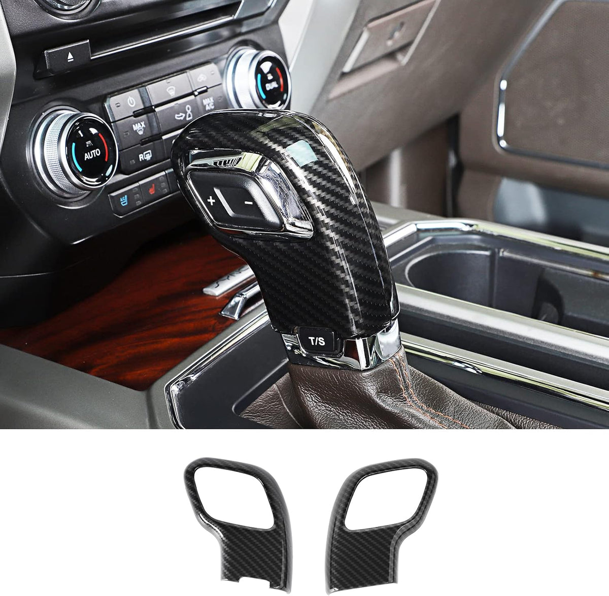 ABS Carbon Fiber Gear Shift Knob Cover P518766