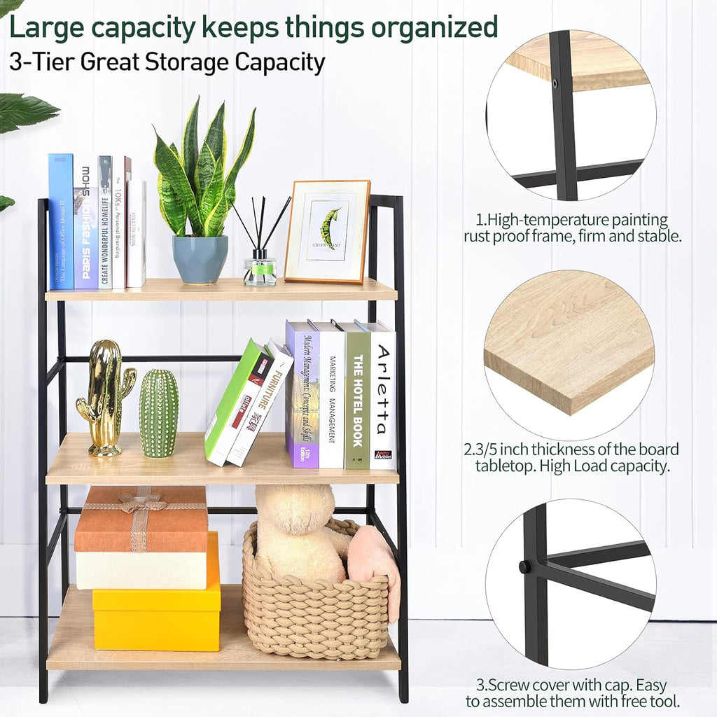 5-Tier Industrial Bookshelf with Metal Frame L280