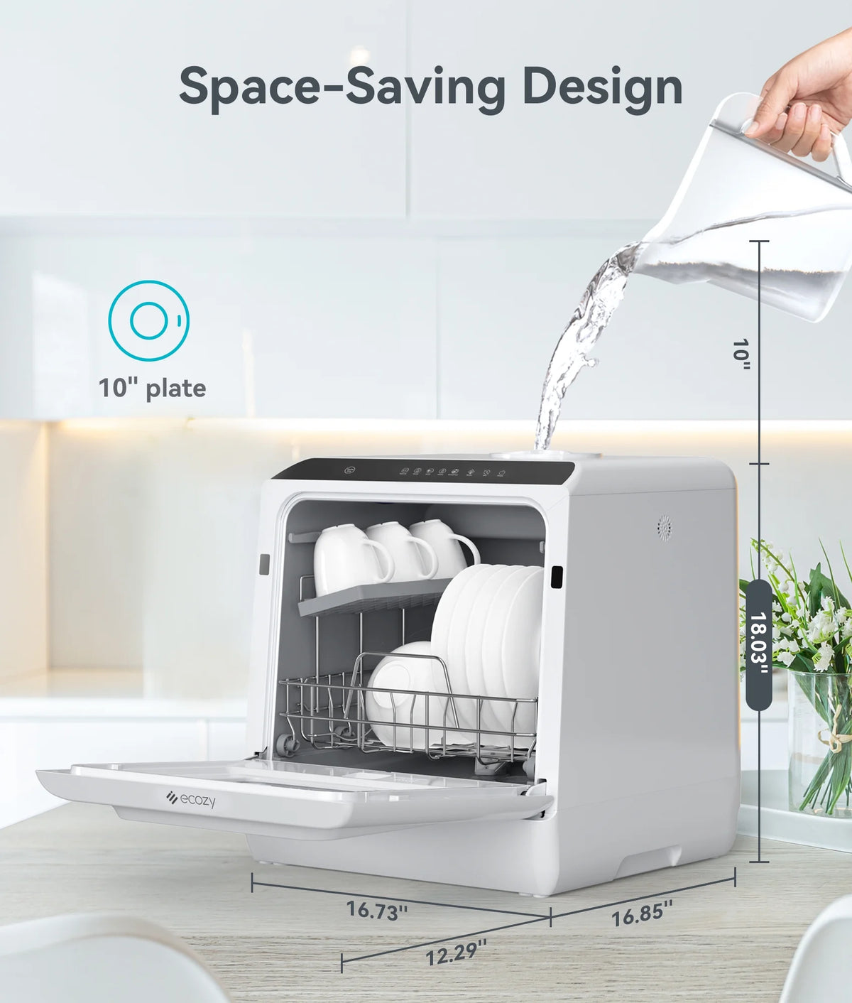 Countertop Dishwasher with 5L Water Tank and 5 Washing Programs F284925