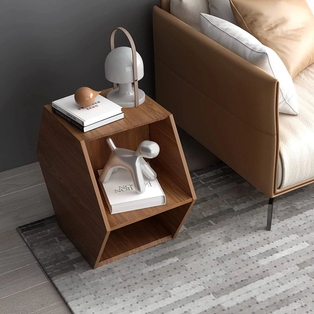 Hexagonal Walnut Finished Coffee Table N242